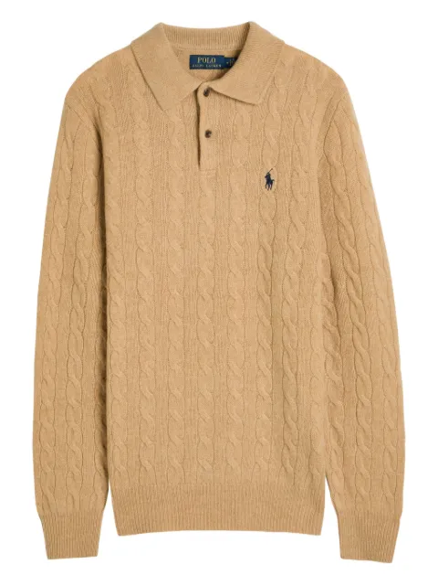 Polo Ralph Lauren suéter estilo playera tipo polo en tejido de ochos