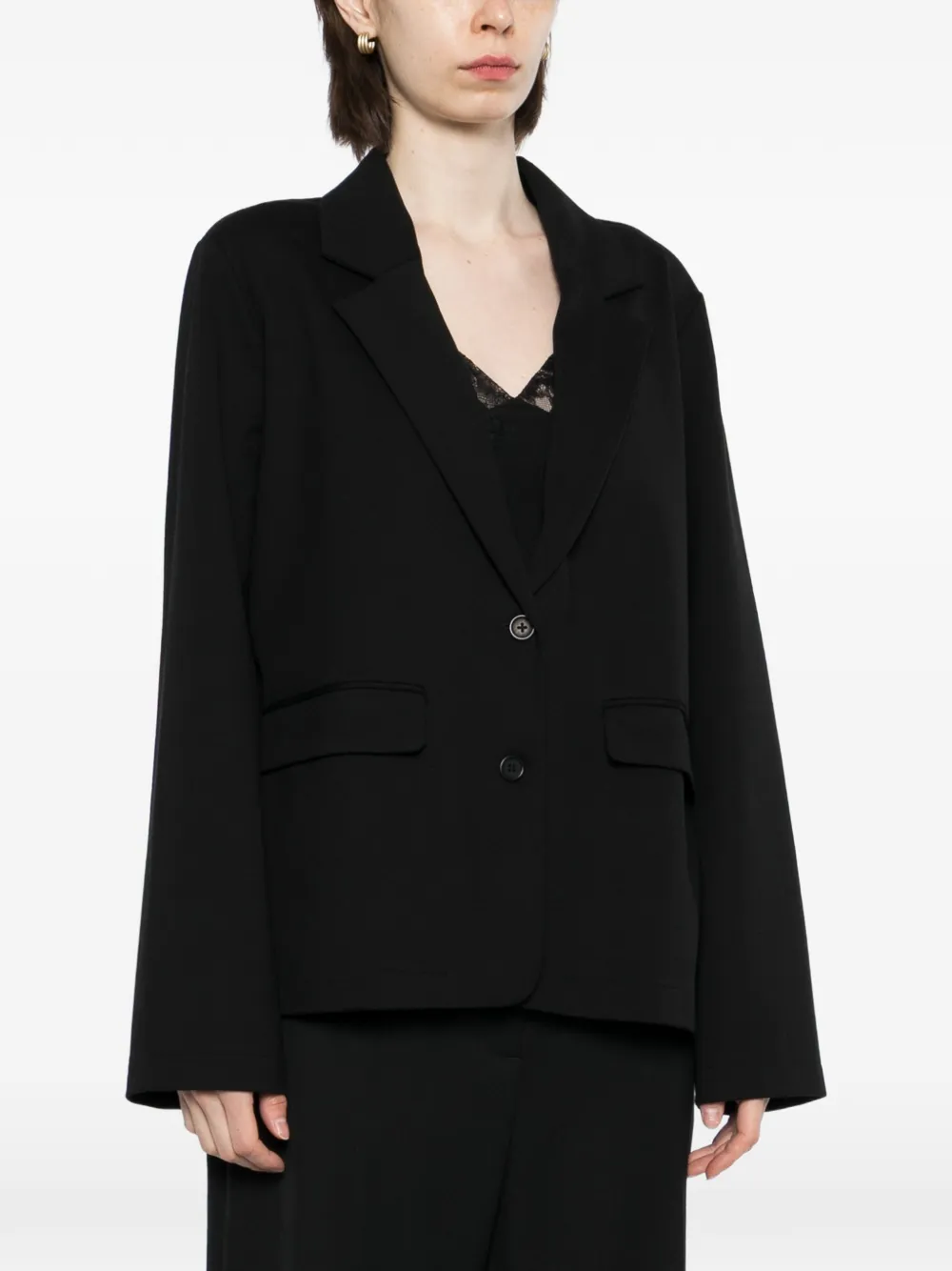 Eileen Fisher Blazer met twee knopen Zwart