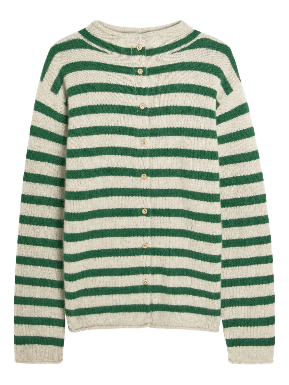 The Elder Statesman Cousteau striped button cardigan - Green