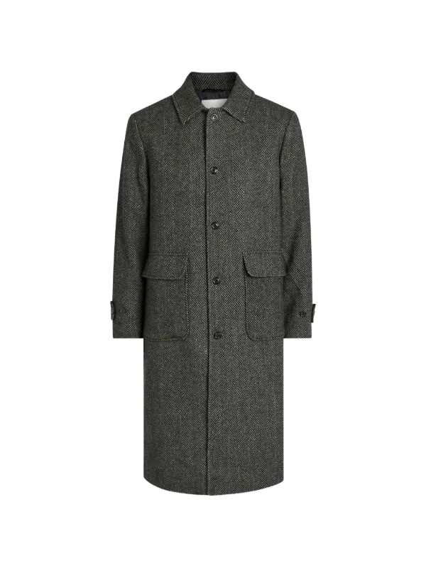Les Deux Maximillian ヘリンボーン コート | グリーン | FARFETCH JP