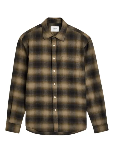 NN07 check-pattern chest-pocket shirt