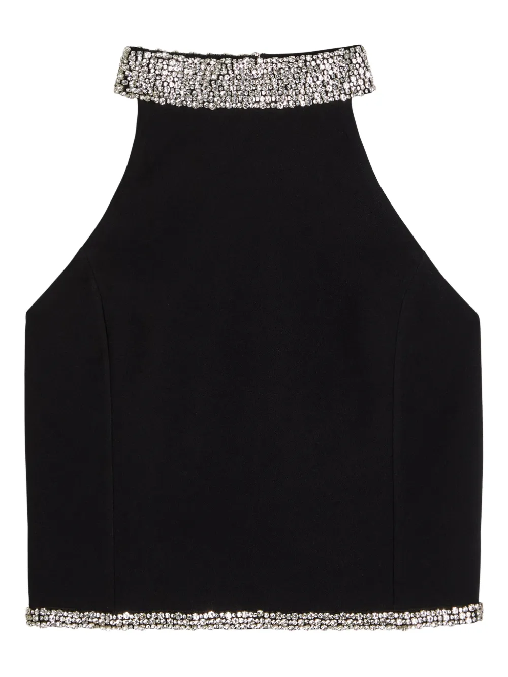 alice + olivia crystal-embellished halterneck top - Schwarz