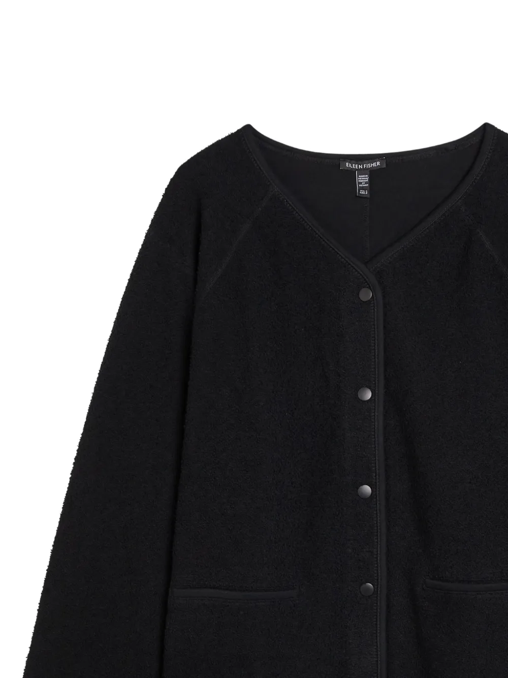  Eileen Fisher Snap-button Jacket - Black 