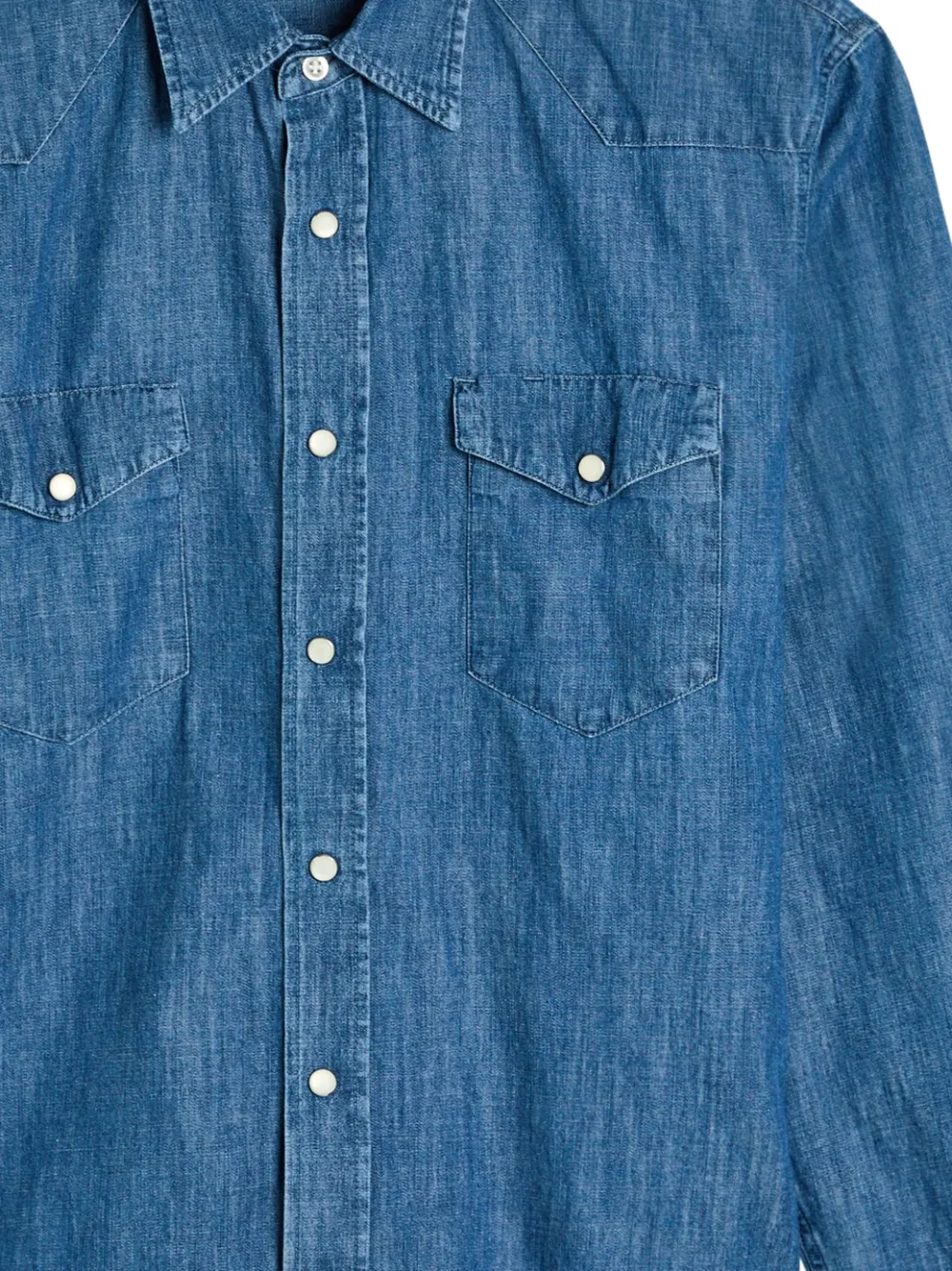 Officine Generale Chambray overhemd met borstzak en knopen - Blauw