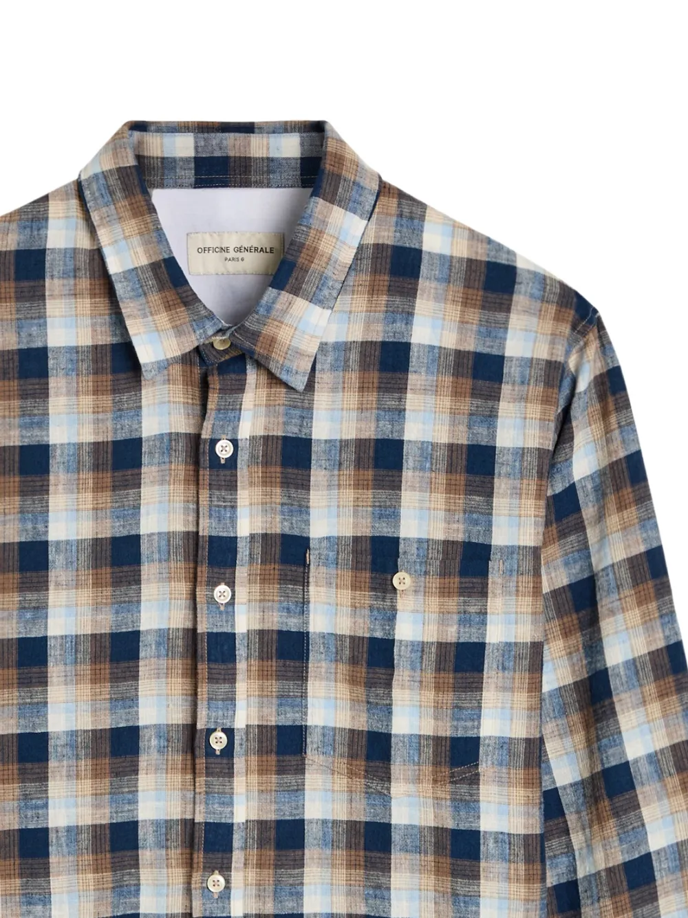 Officine Generale Younes geruit overhemd - Blauw