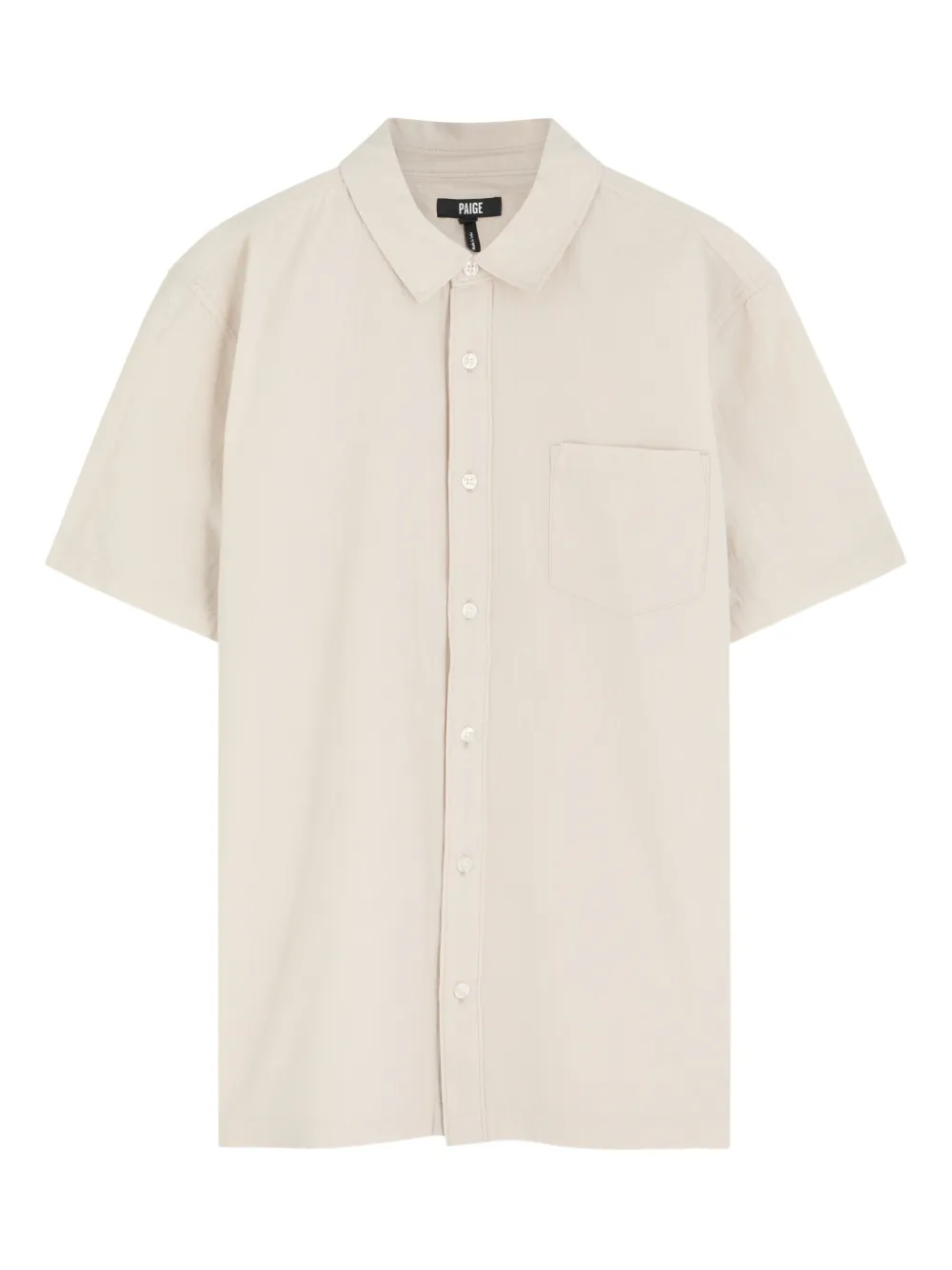 PAIGE Camicia a maniche corte con taschino - Toni neutri