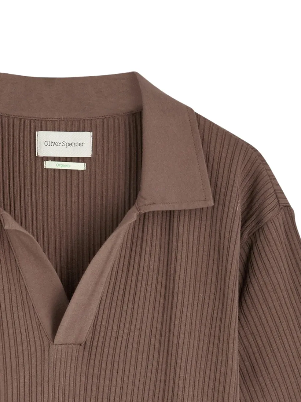 Oliver Spencer Westcott geribbeld poloshirt - Bruin