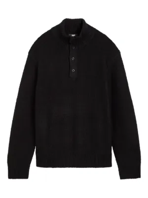 Courrèges ribbed-knit Polo Sweater | Black | FARFETCH CA