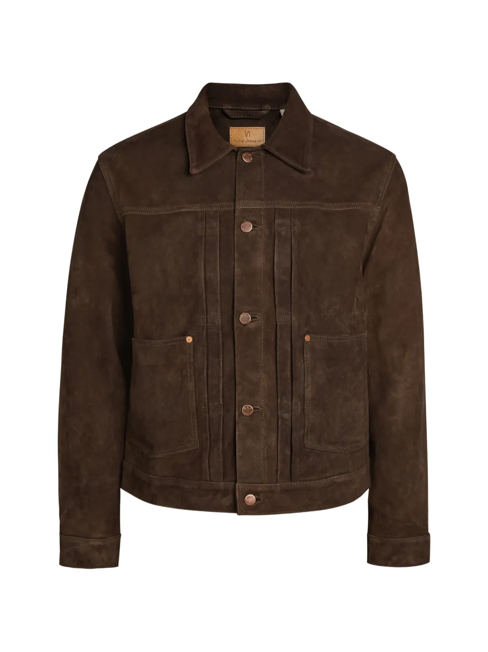 Nudie Jeans Dante buttoned panelled jacket - Marrone