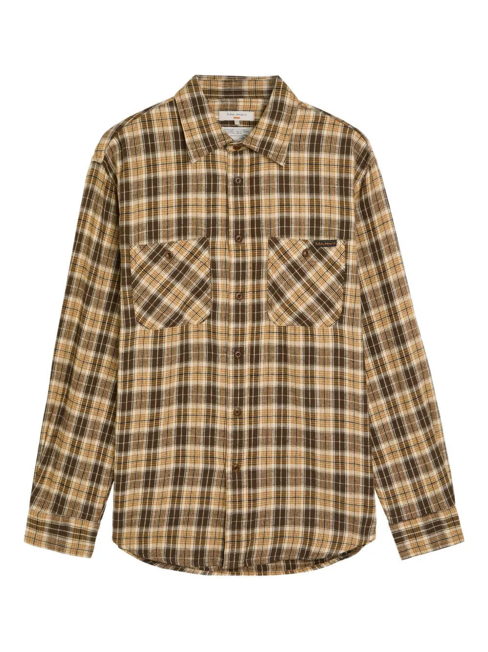Nudie Jeans Julian check-pattern pocket shirt - Brown