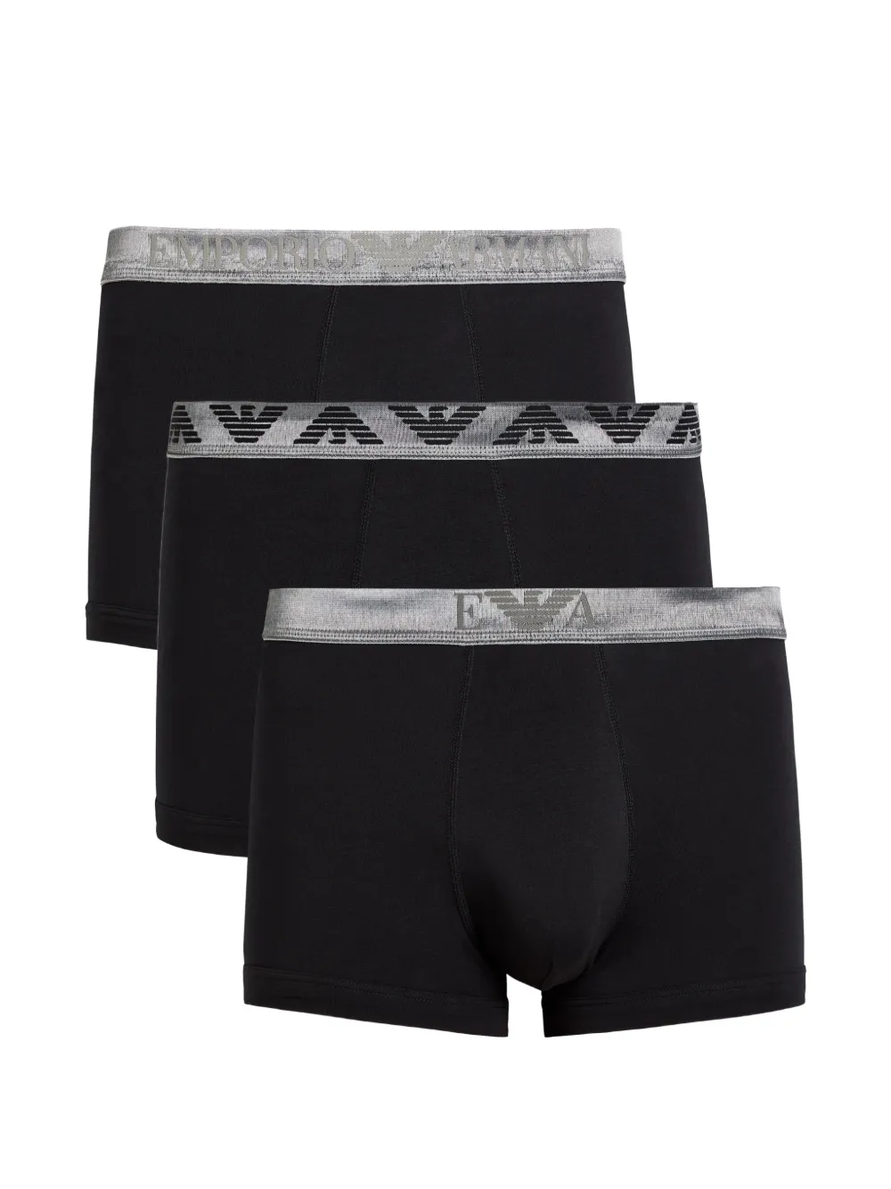 Emporio Armani logo-waistband boxers (set of three) - Nero