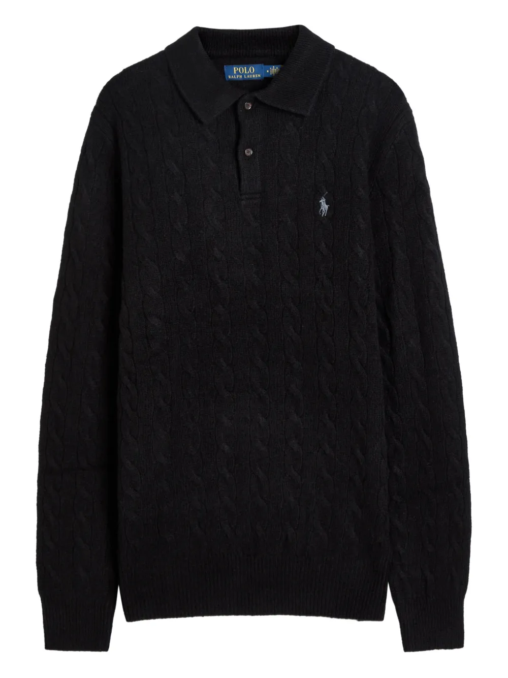 Polo Ralph Lauren cable-knit polo shirt - Nero
