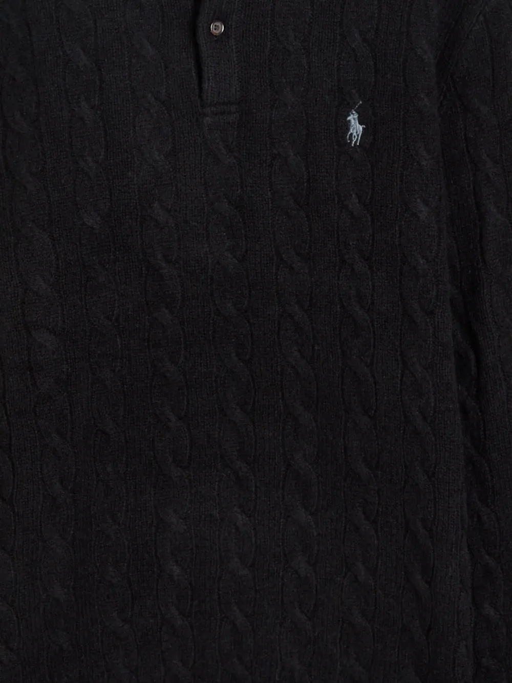 Polo Ralph Lauren cable-knit polo shirt - Zwart