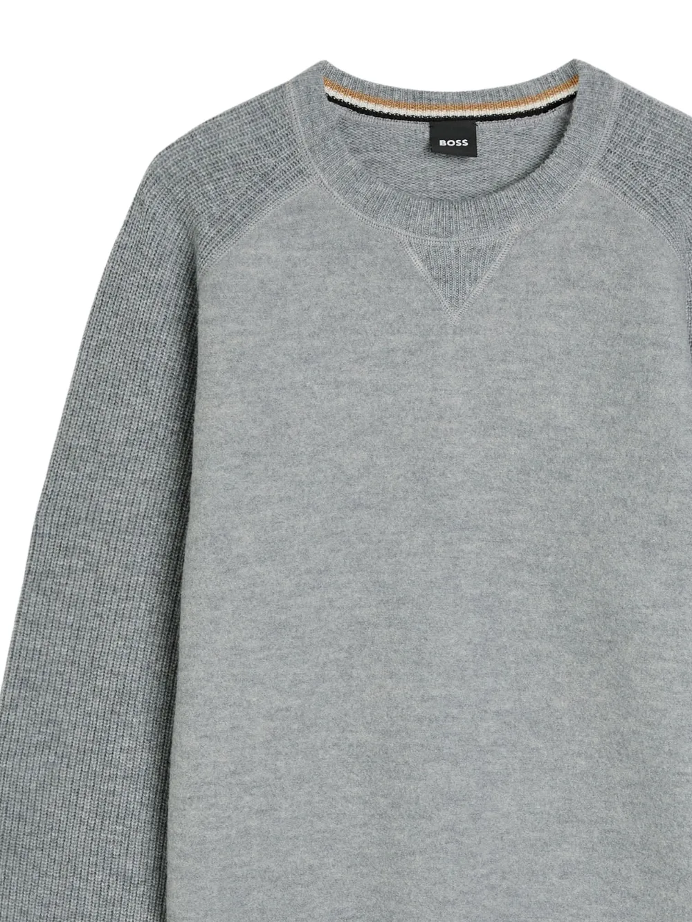 BOSS Sweater met raglan mouwen - Grijs