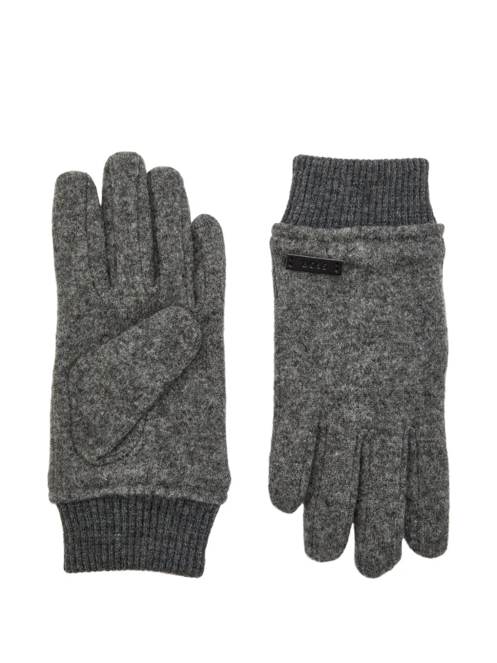 BOSS Guanti Kalspar con polsini a coste - Grigio