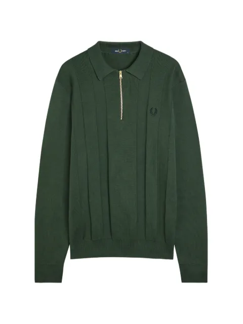 Fred Perry zip-up knitted polo shirt