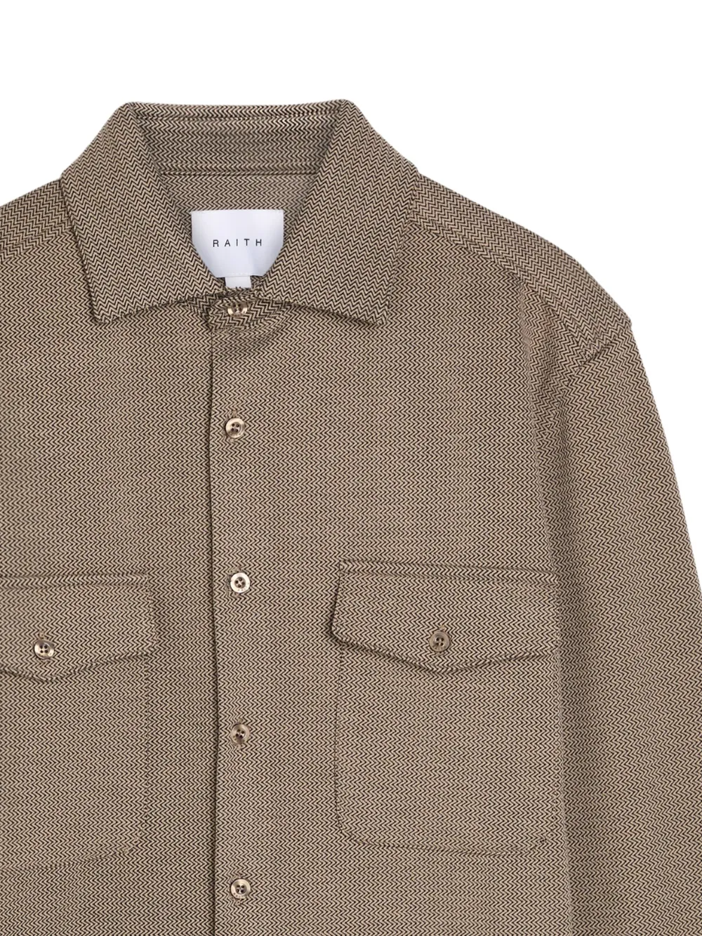 RAITH Joseph overhemd met zigzag-jacquard - Bruin