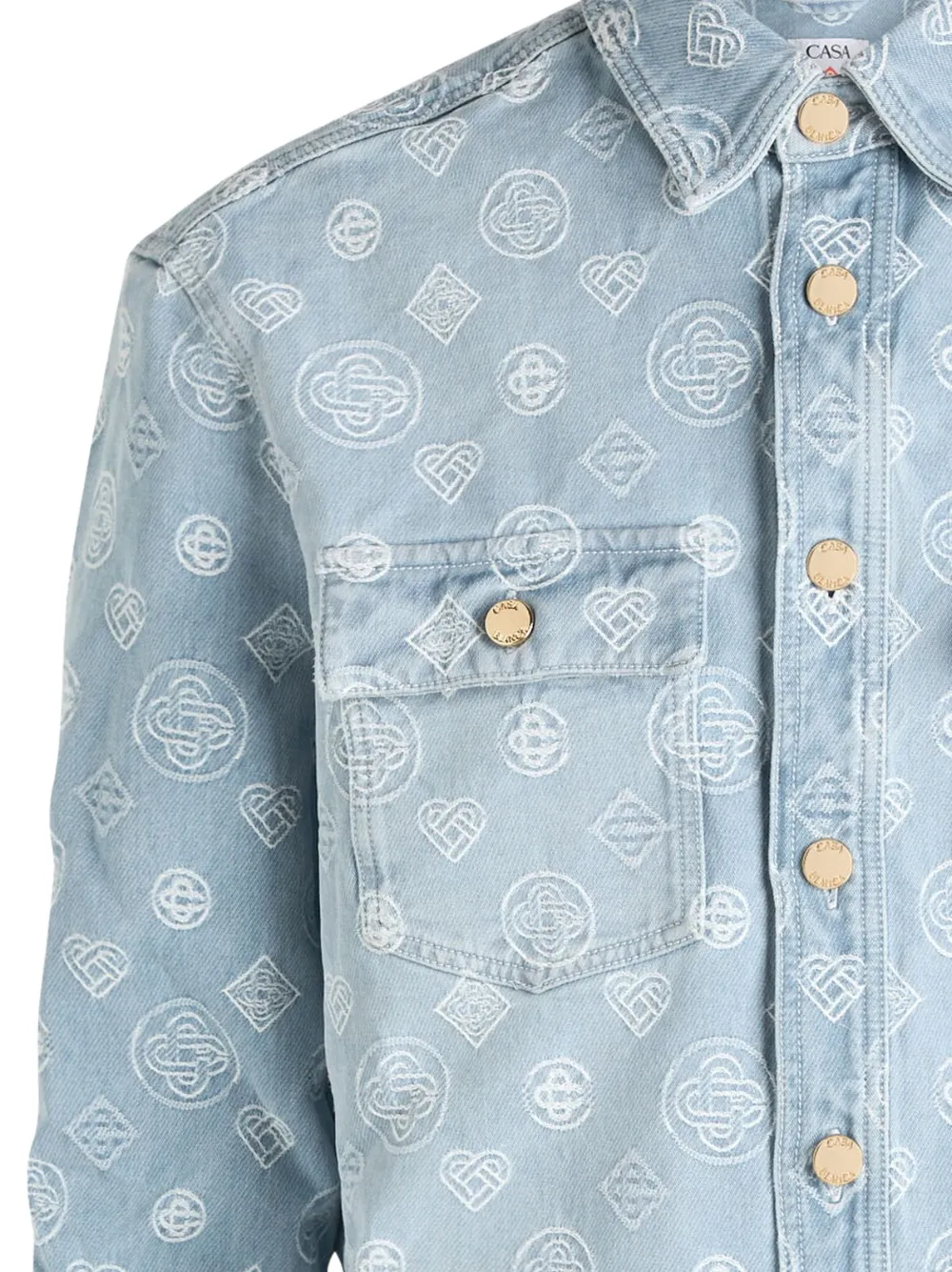 Casablanca Overhemd met logopatroon - Blauw