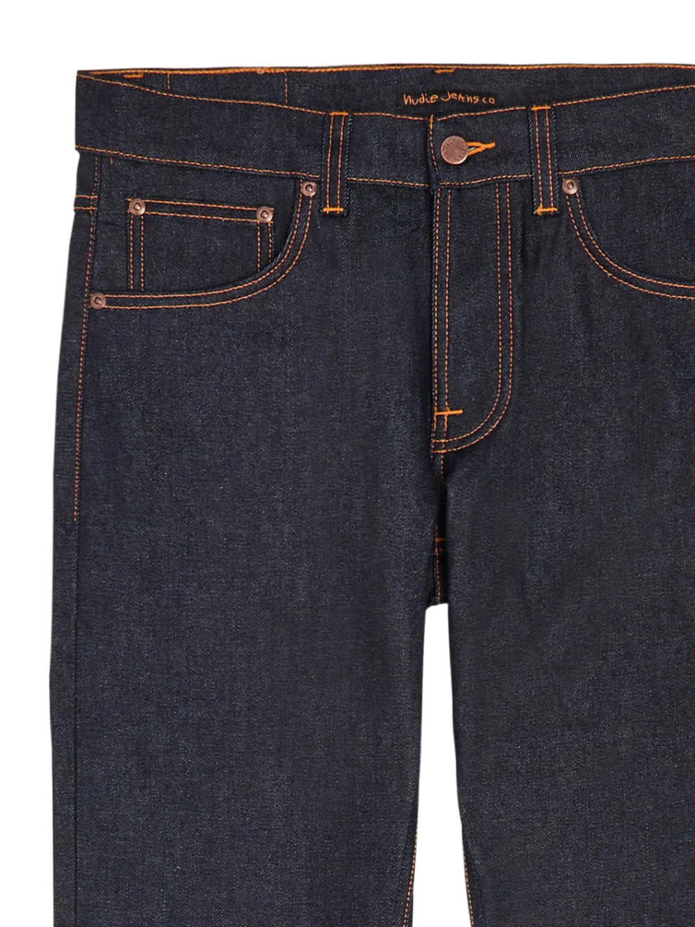 Nudie Jeans Ollie denim jeans met contrasterend stiksel - Blauw