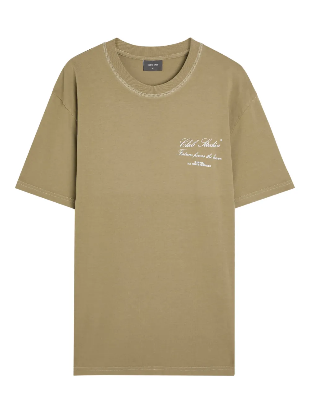 CLUB 1984 text crew-neck T-shirt - Nude
