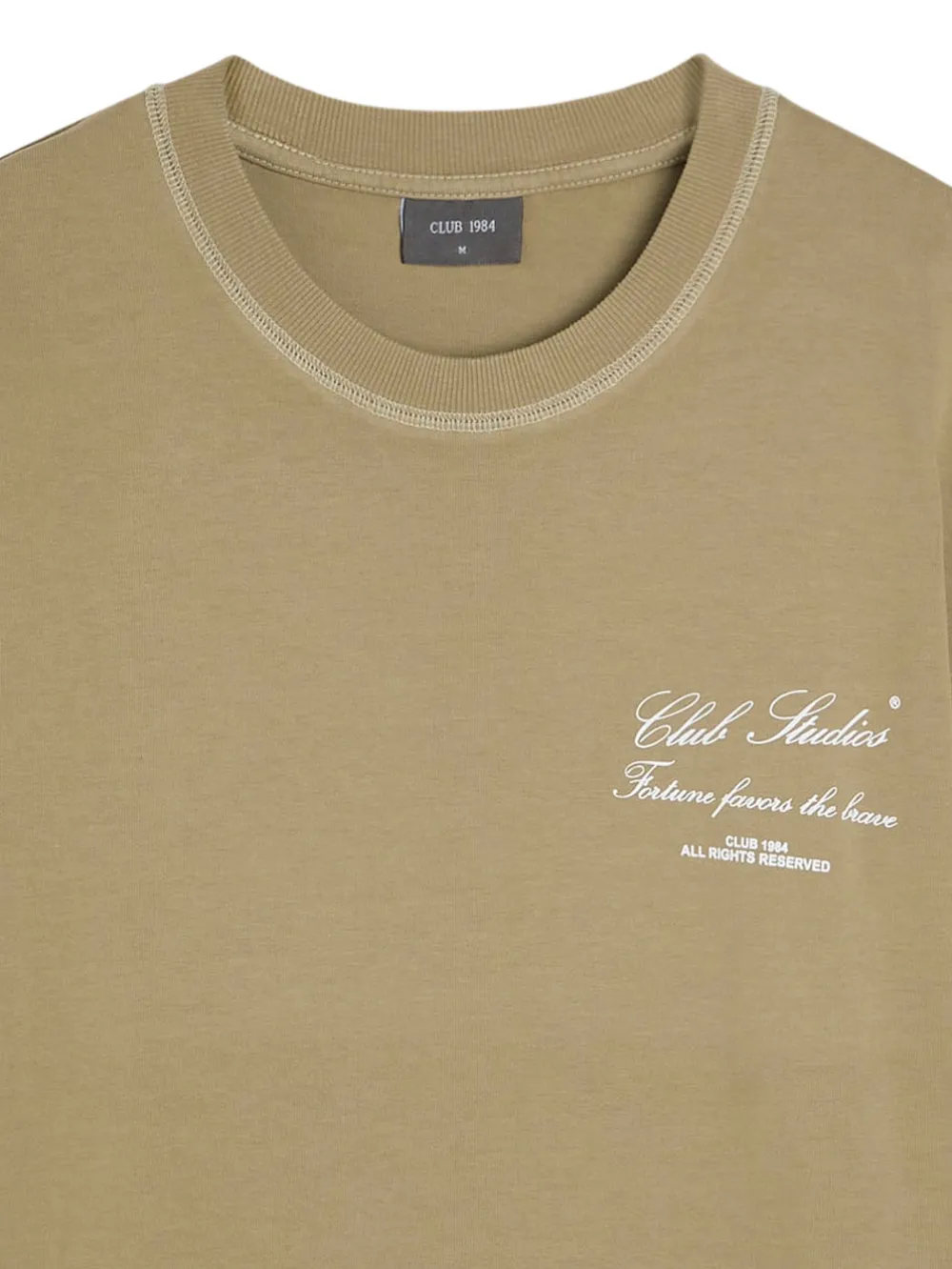 CLUB 1984 T-shirt met ronde hals en tekst - Beige