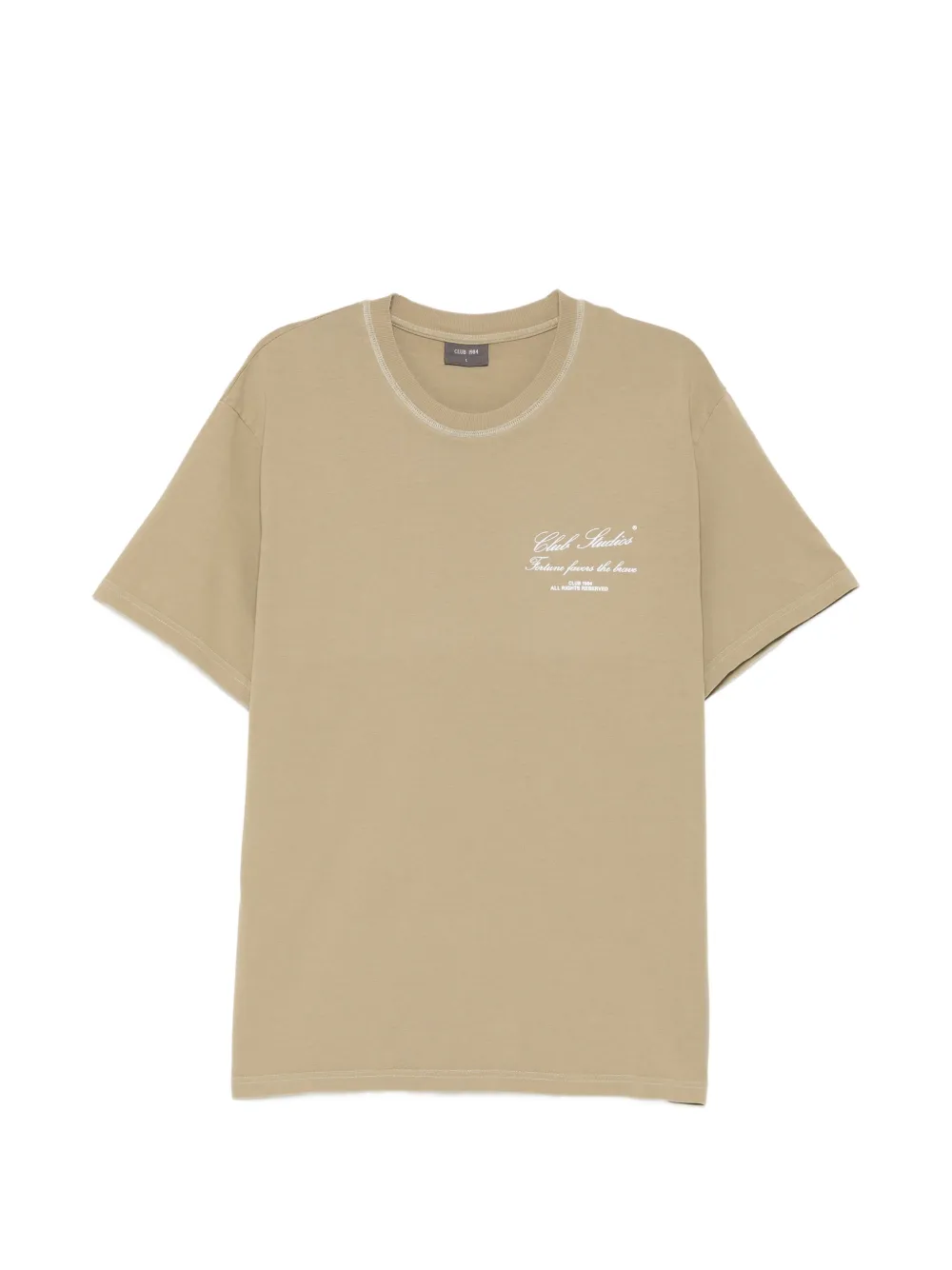 CLUB 1984 text crew-neck T-shirt - Nude