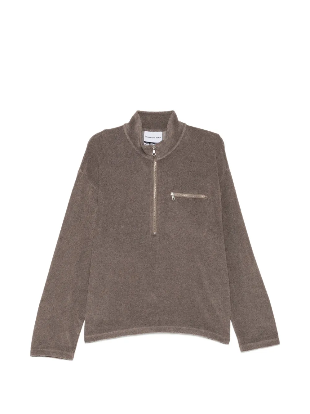 MKI Miyuki Zoku Felpa con mezza zip - Marrone