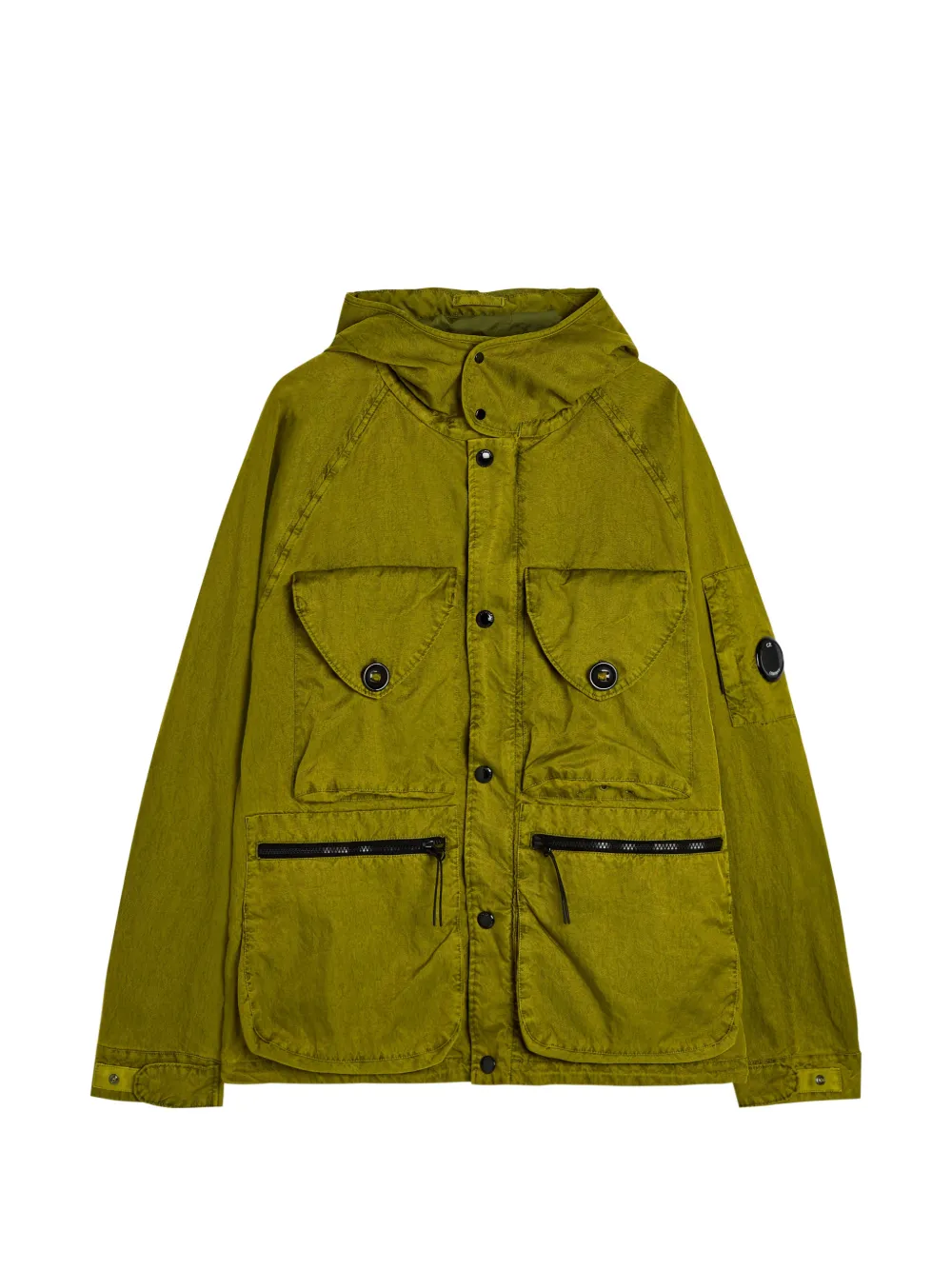C.P. Company Panama-R button hooded jacket - Verde