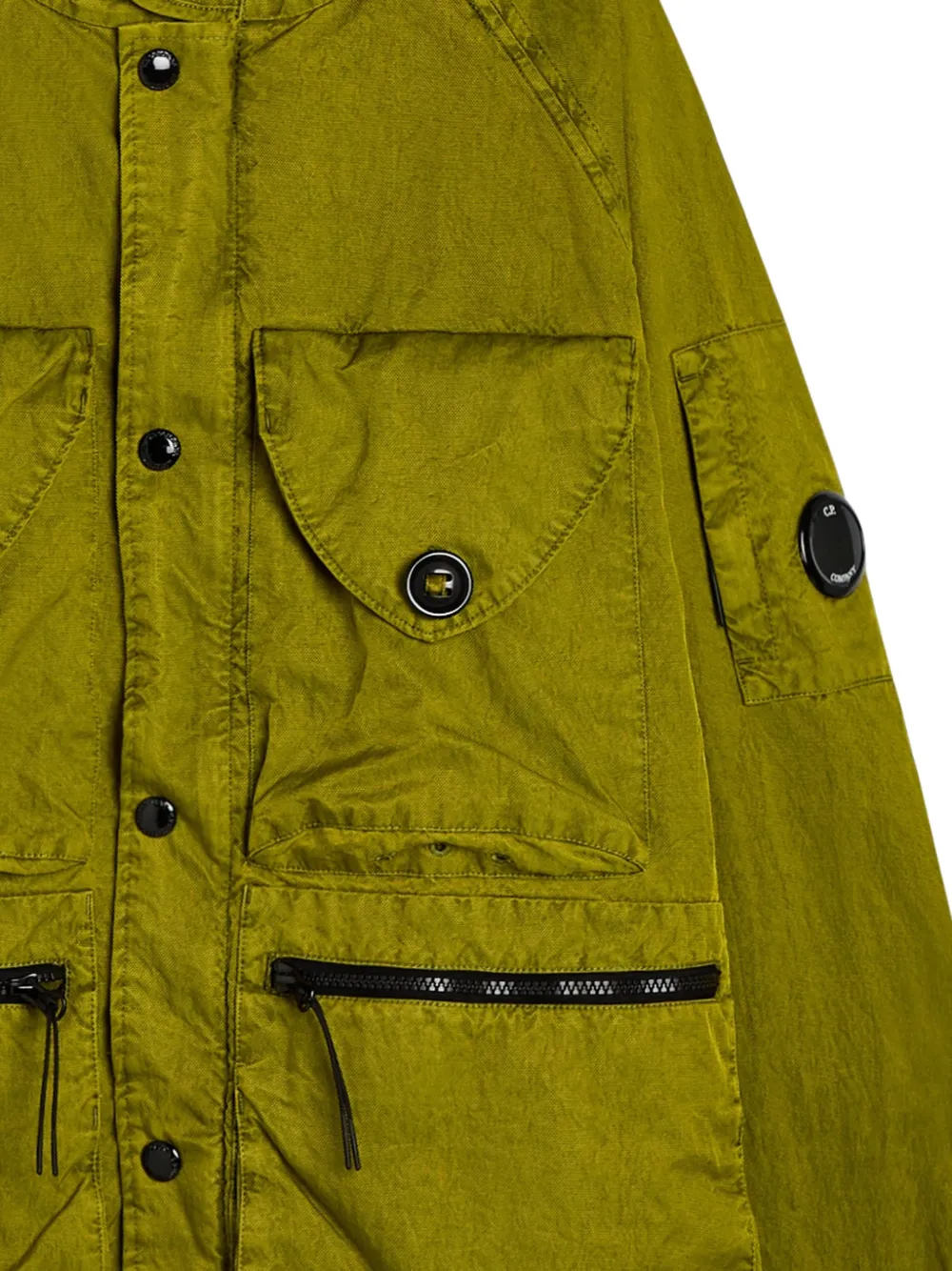 Panama-R button hooded jacket