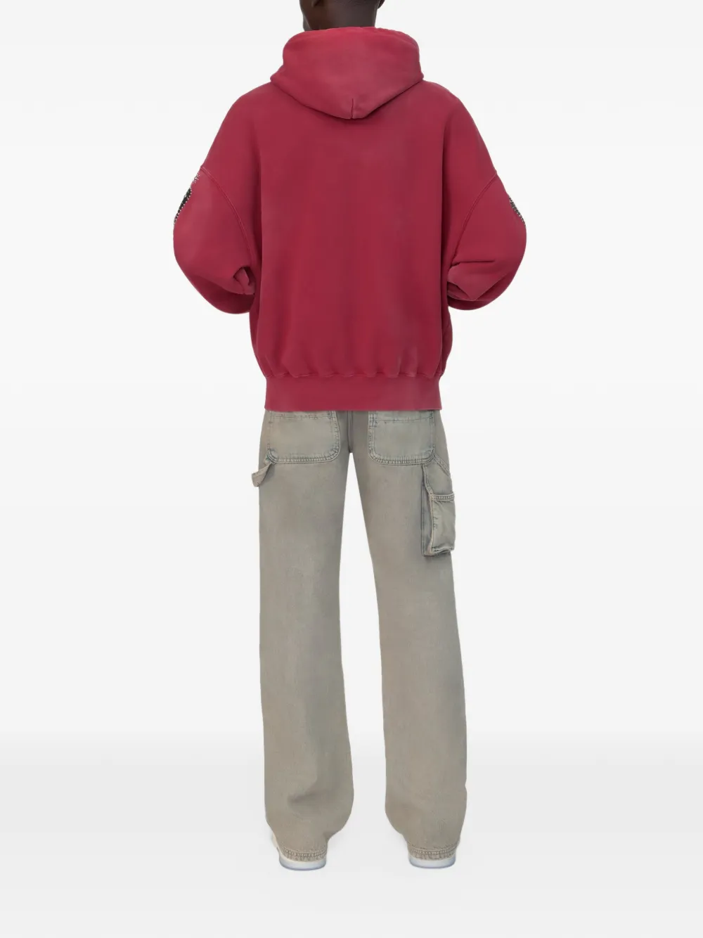 AMIRI Bones oversized hoodie met studs en rits Rood