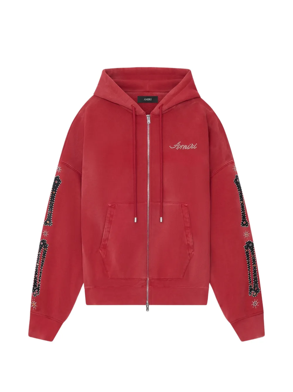 AMIRI studded zip-up hoodie - Red