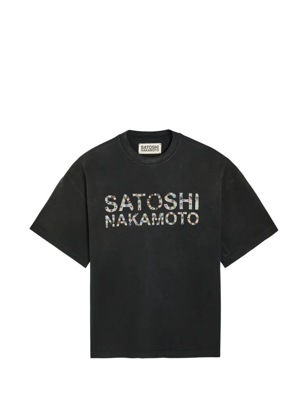 SATOSHI NAKAMOTO logo T-shirt – Black