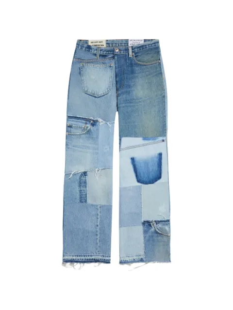 GALLERY DEPT. Mixed-denim straight-leg jeans