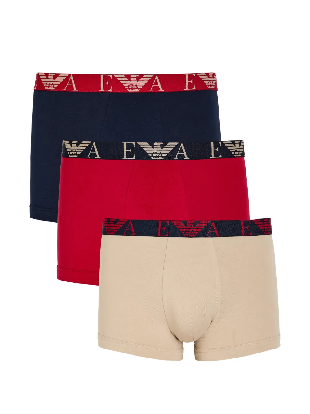 Emporio Armani logo-waistband boxers (set of three) - Toni neutri