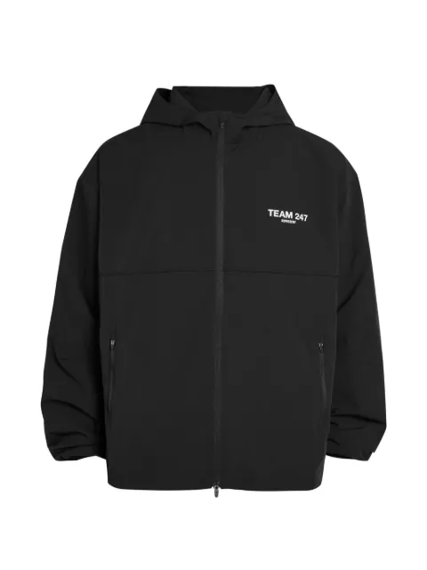 REPRESENT 247 logo-detail zip-up hooded jacket