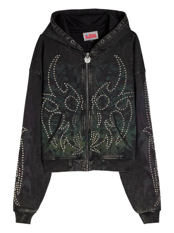 CHEW FOREVER Static Roach Studded Hoodie | Black | FARFETCH