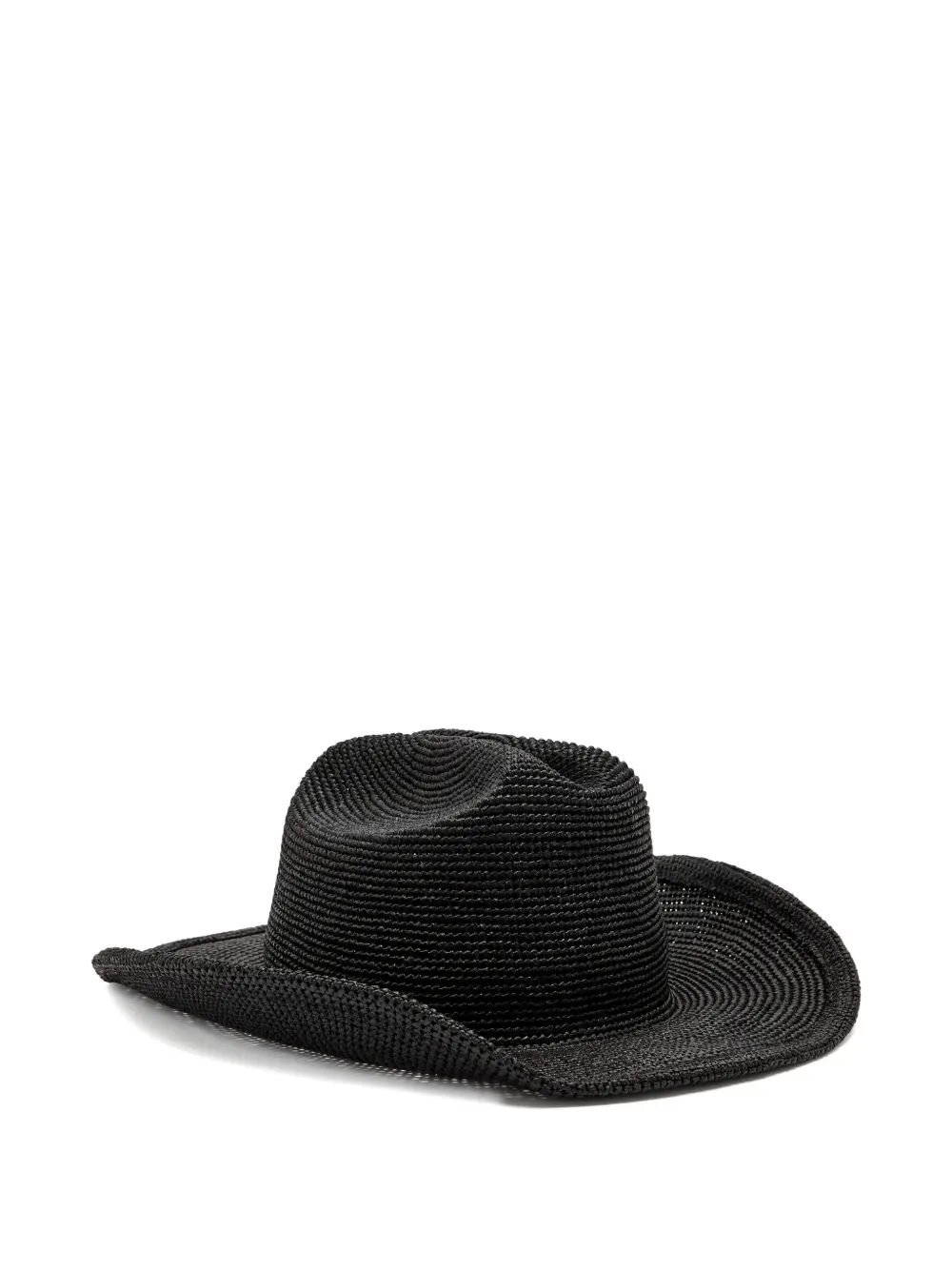 Lack Of Color Raffia Cowboy Sun Hat In Black