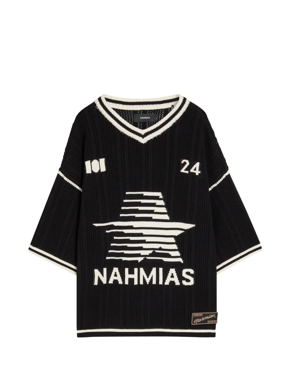 Nahmias V-neck graphic jersey – Black