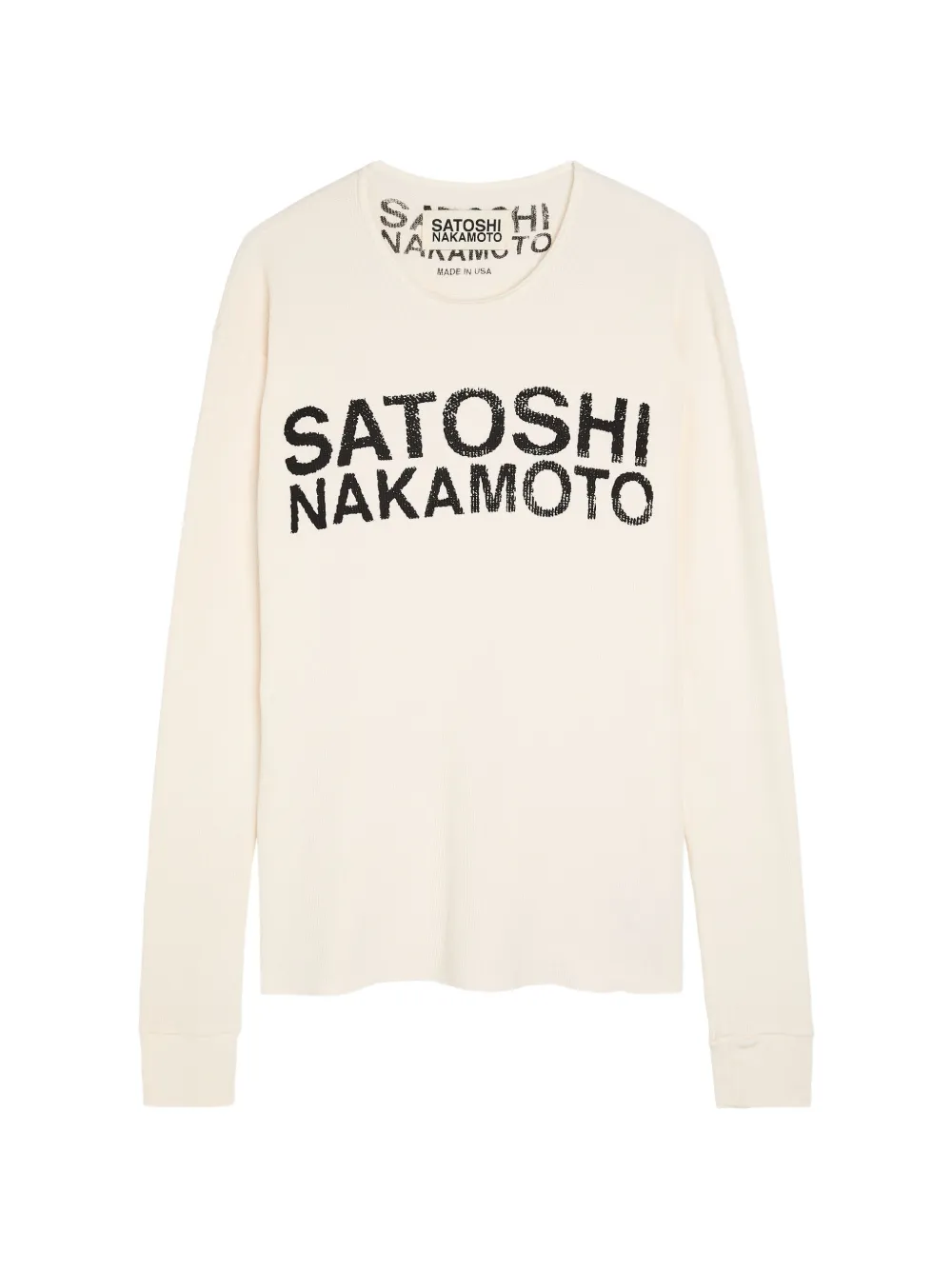 SATOSHI NAKAMOTO T-shirt a maniche lunghe - Toni neutri