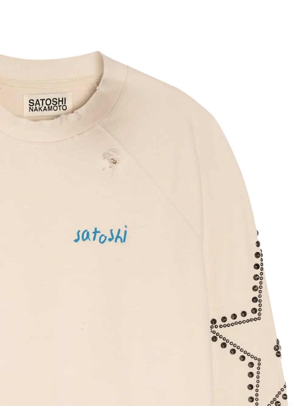  Satoshi Nakamoto Star Studded Sweatshirt - Neutrals 