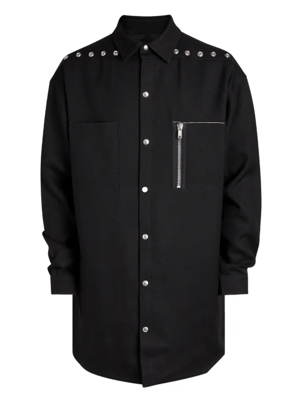 Rick Owens スタッズ ジップシャツ | ブラック | FARFETCH JP