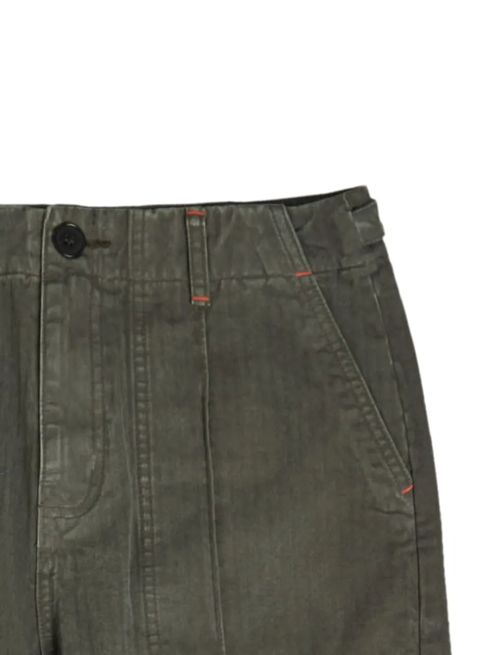 The Elder Statesman Dundy katoenen broek met riemlussen - Groen