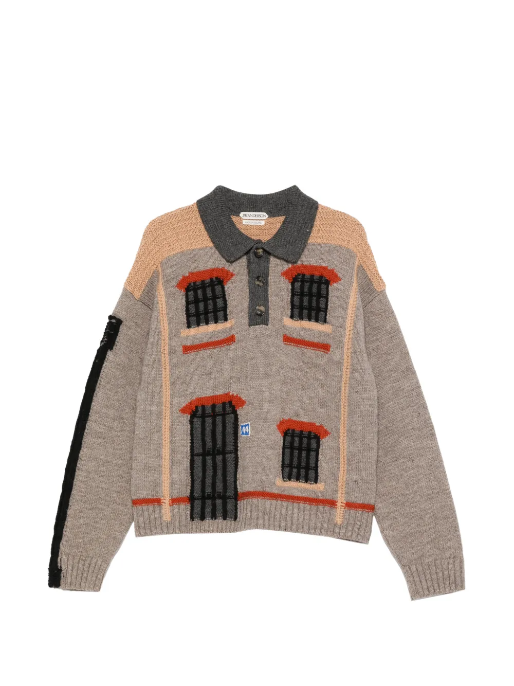 JW Anderson applique collared knitwear - Nude