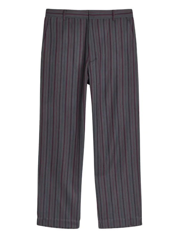 The Elder Statesman Slacker Striped Trousers in Grey