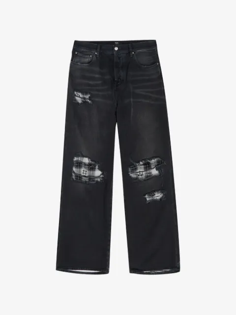 AMIRI flannel repair baggy jeans