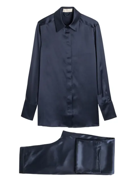 Olivia von Halle long-sleeve silk pyjama set