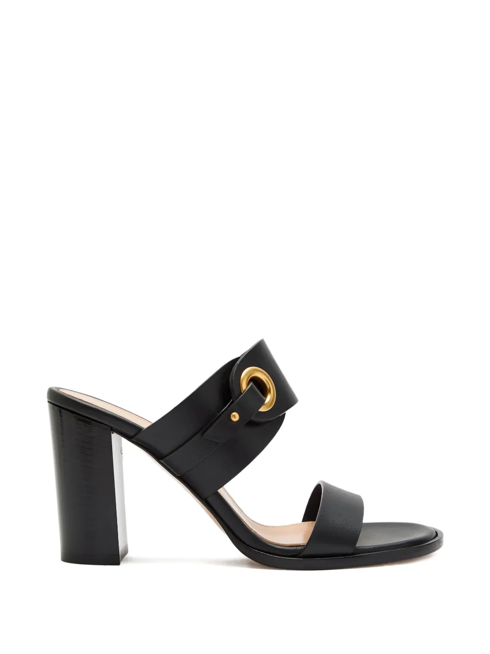 Gianvito Rossi block-heel leather sandals Zwart