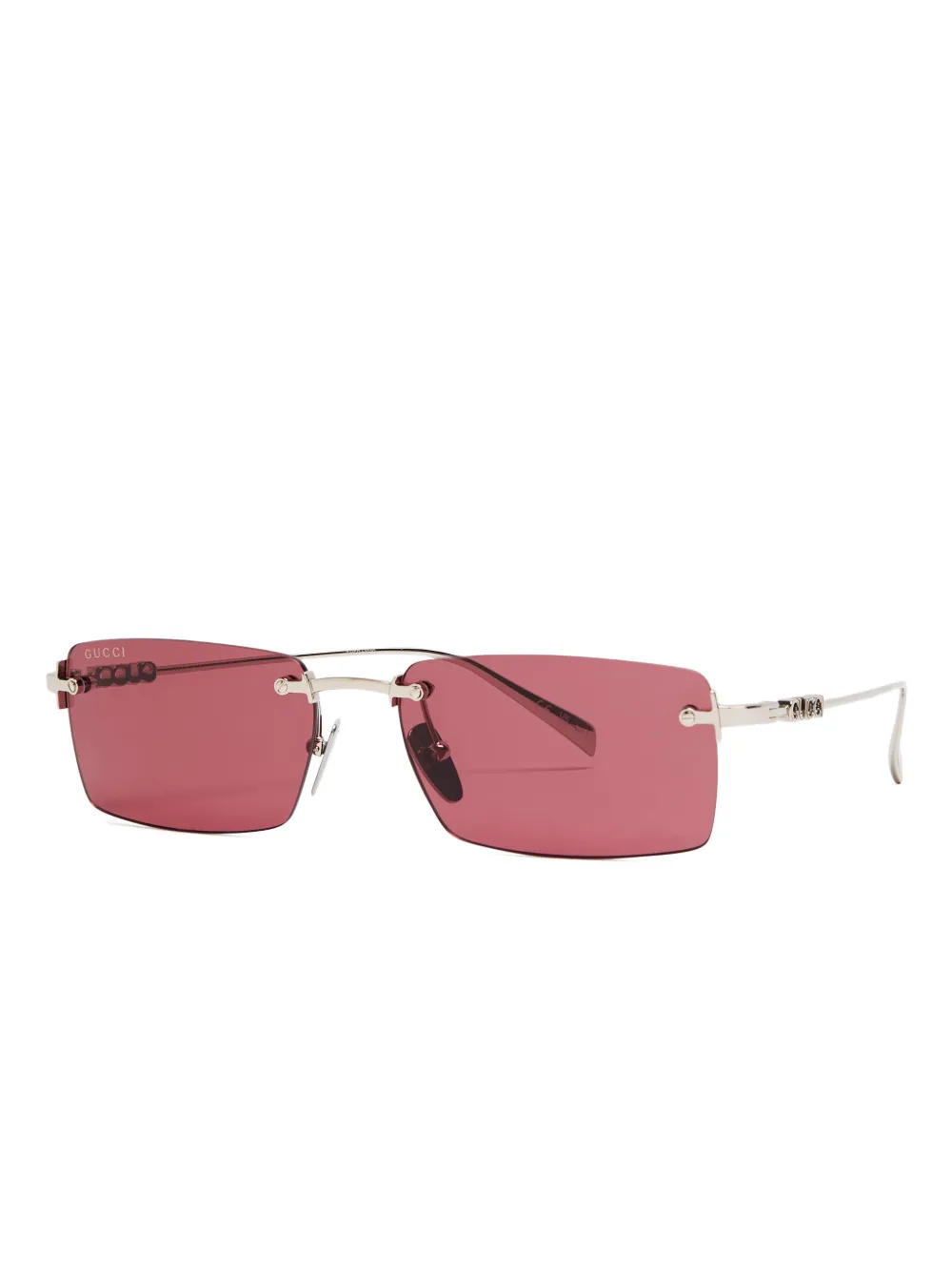 Gucci rectangle-frame sunglasses - Silber