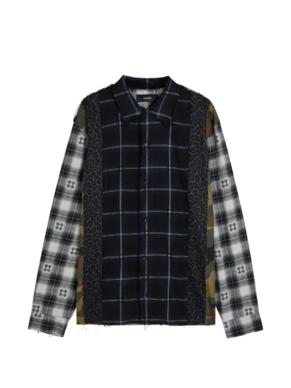 AMIRI フリンジチェックシャツ AMIRI チェック シャツ | ブルー | FARFETCH JP
