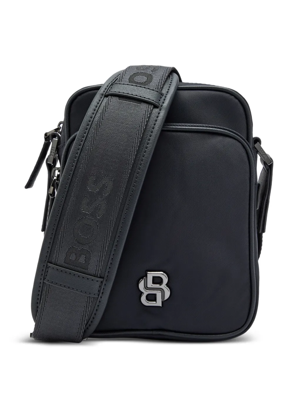 BOSS logo strap messenger bag - Blu